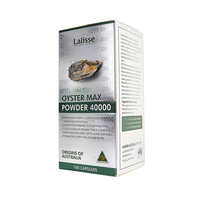 Tinh chất hàu Lalisse Oyster Max Powder 40000mg, Hộp 100 viên