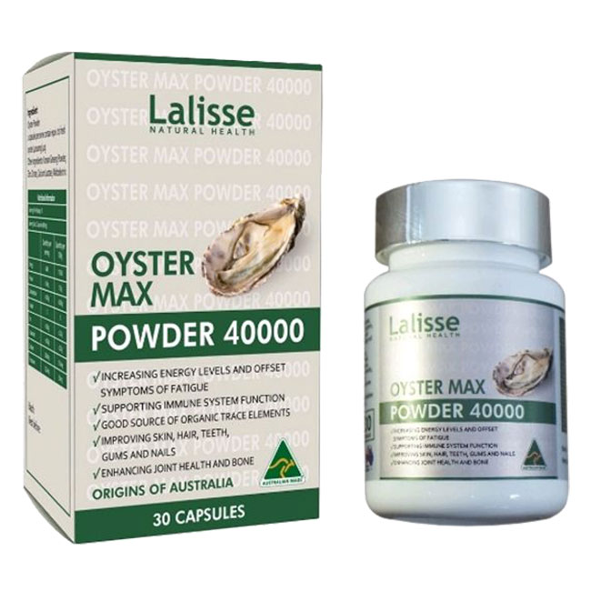 Tinh chất hàu Lalisse Oyster Max Powder 40000mg, Hộp 30 viên