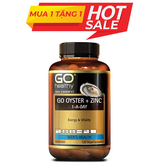 Tinh chất hàu Oyster Plus Zinc Go Healthy, Hộp 120 Viên