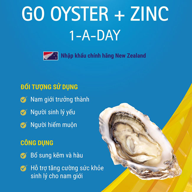 Tinh chất hàu Oyster Plus Zinc Go Healthy, Hộp 60 Viên