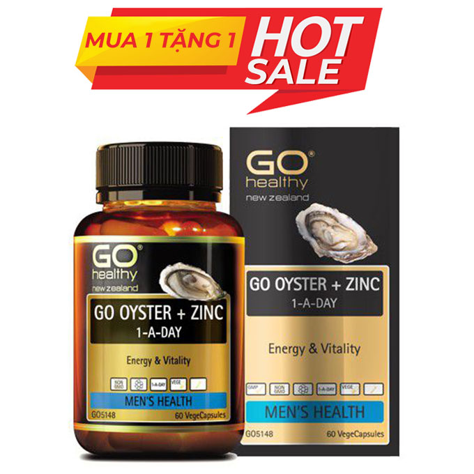 Tinh chất hàu Oyster Plus Zinc Go Healthy, Hộp 60 Viên
