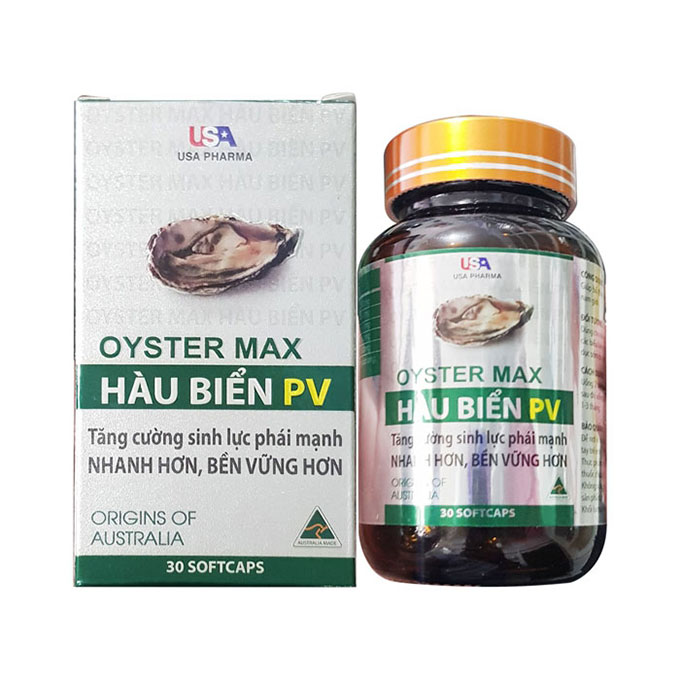 Tinh chất hàu Oyster Max Hàu biển PV USA Pharma, Hộp 30 viên