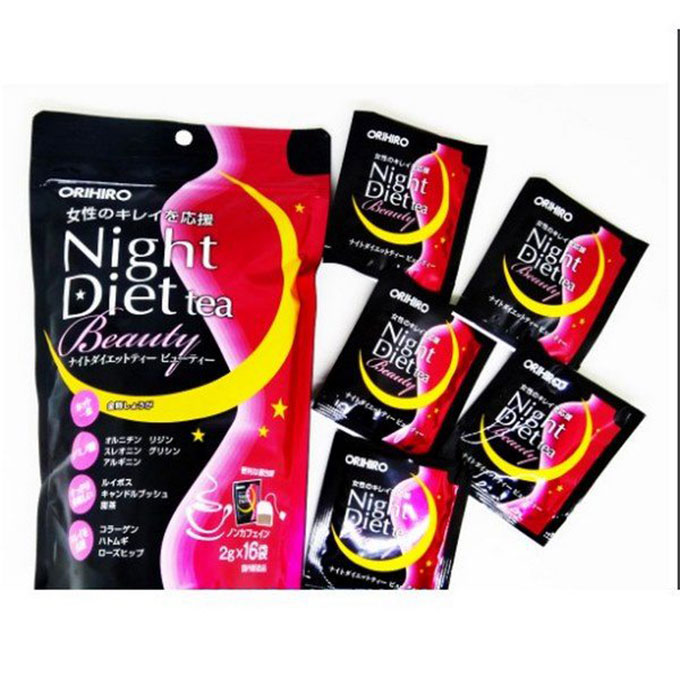 Trà giảm cân Orihiro Night Diet Tea Beauty, Túi 16 gói x 2g