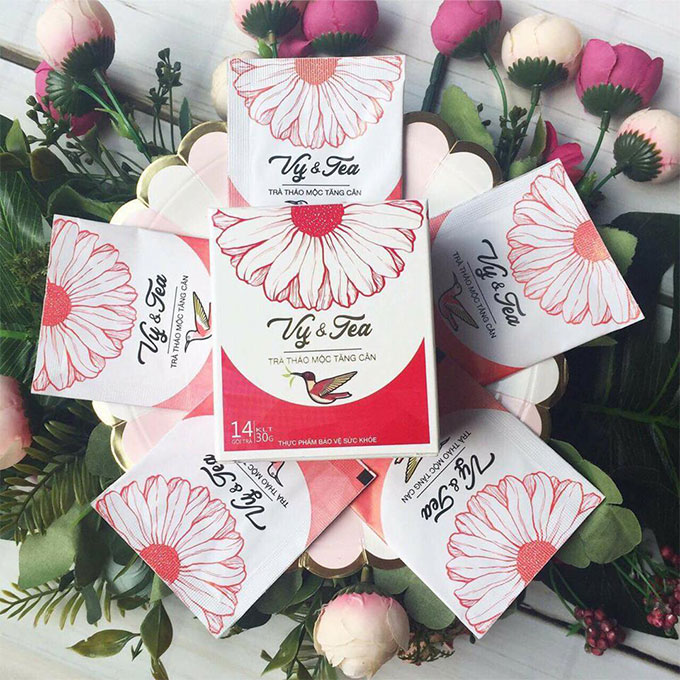 Trà thảo mộc tăng cân Vy & Tea, Hộp 14 gói