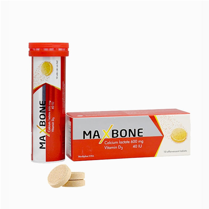 Viên sủi Maxbone Mediphar USA, Hộp 10 viên