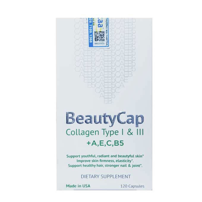 Viên uống đẹp da Beautycap USA, Hộp 120 viên