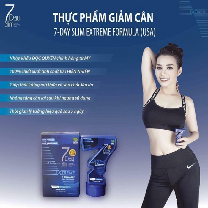 Viên uống giảm cân 7 Day Slim USA, Hộp 30 viên