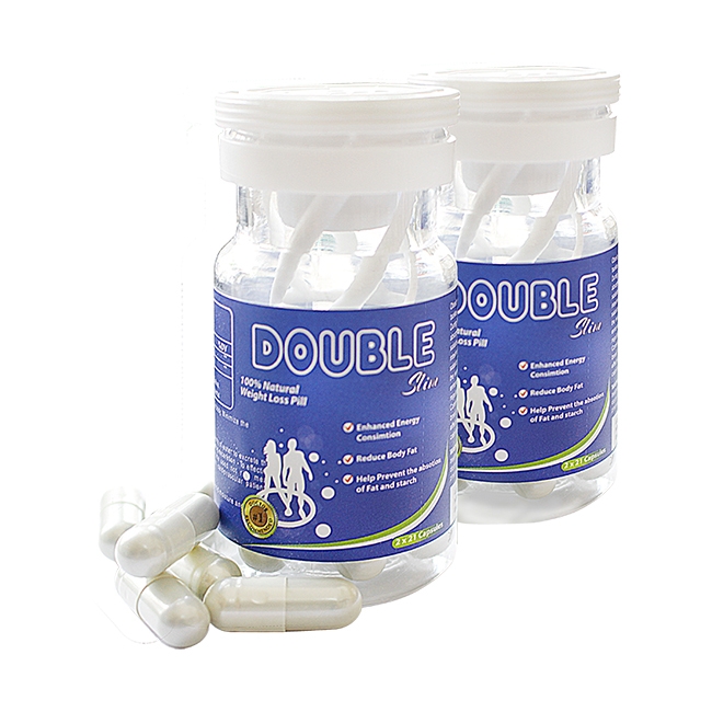 Viên uống giảm cân Double Slim, Hộp 2 chai x 21 viên