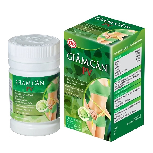 Viên uống giảm cân Pv, Hộp 60 viên