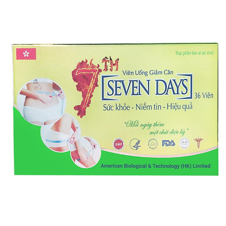 Viên uống giảm cân Seven Days, Hộp 3 vỉ x 12 viên