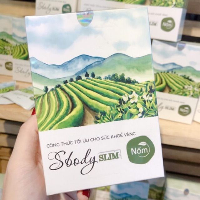 Viên uống giảm cân tan mỡ Sbody Slim Nấm, Hộp 15 gói x 2 viên