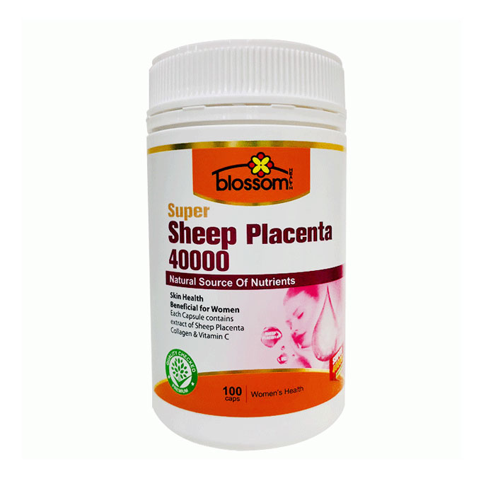 Viên uống nhau thai cừu Blossom Super Sheep Placenta 40000mg, Hộp 100 viên