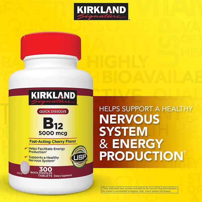 Viên Uống Kirkland Vitamin B12 5000 Mcg, Hộp 300 viên | Khỏe Là Được