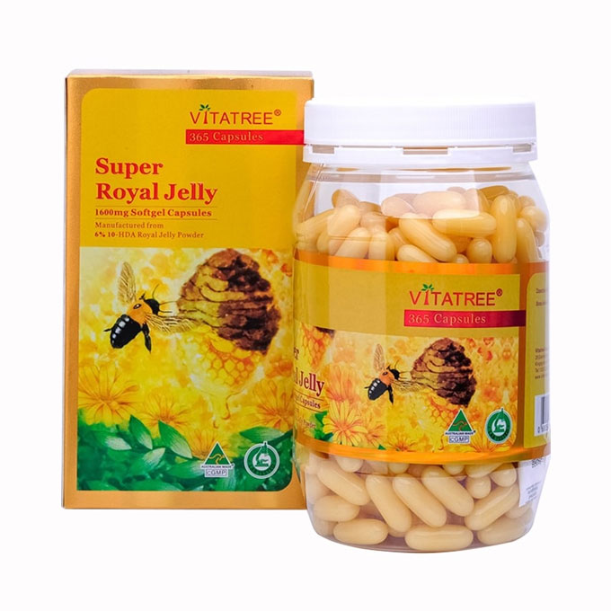 Sữa ong chúa Vitatree Super Royal Jelly 1600mg, Hộp 365 viên