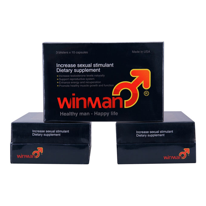 WinMan bổ sung Testosterone sinh lý nam, Hộp 3 vỉ x 10 viên
