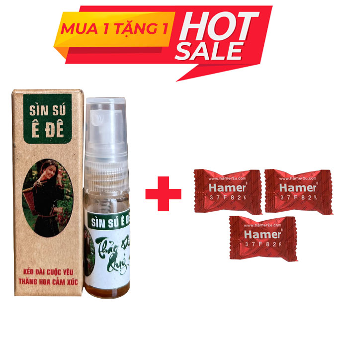Combo Chai xịt Sìn sú Ê Đê 3ml và 3 viên kẹo sâm Hamer Mỹ