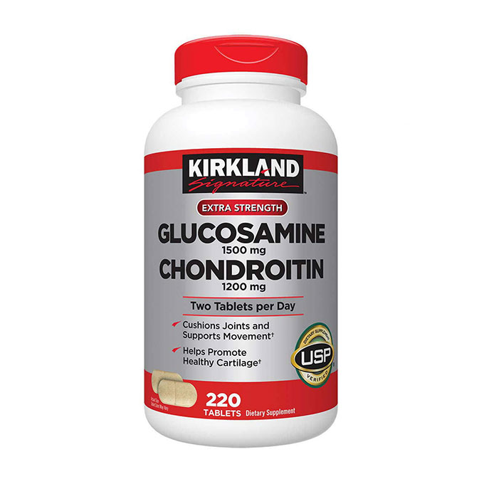 Viên uống bổ khớp Kirkland Glucosamine 1500mg & Chondroitin 1200mg, Hộp 220 viên