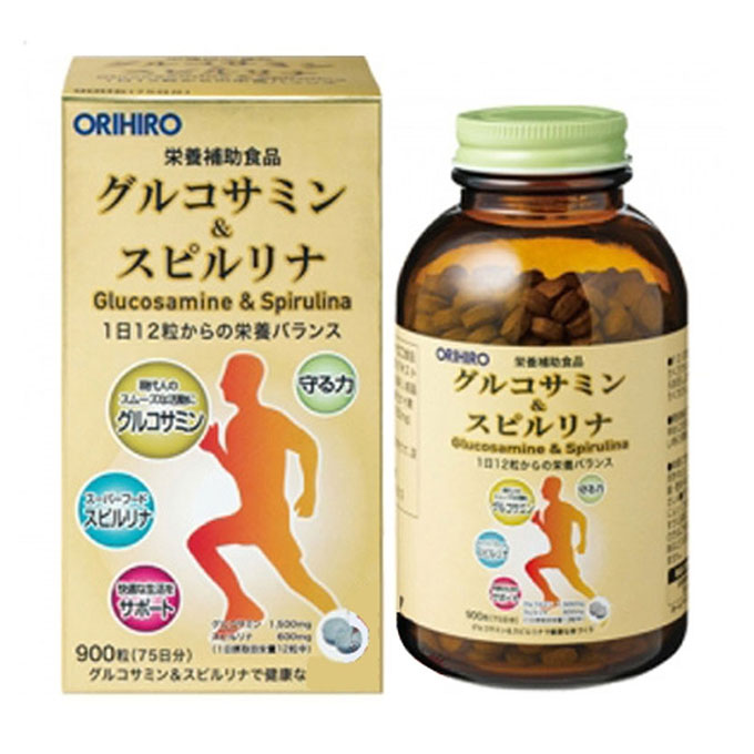 Orihiro Glucosamine & Spirulina Orihiro, Hộp 900 viên