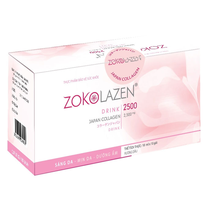 Collagen dạng nước Zokolazen 2500mg Nhật Bản, Hộp 10 gói x 10ml