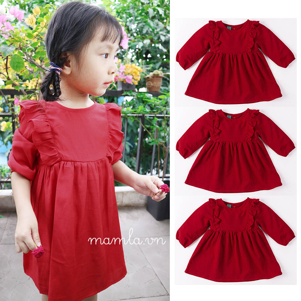 Premier Fabric| Váy dài tay linen babydoll phối ren - Lovekids -  LOVEKIDS.VN - Vietnamese Children Clothing Brands.