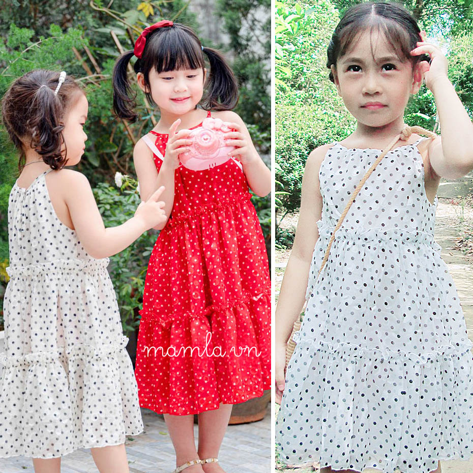 Váy maxi bé gái, đầm hè trễ vai cực xinh cho bé gái mềm mịn VS065, cho bé  gái từ 8-18kg | Lazada.vn