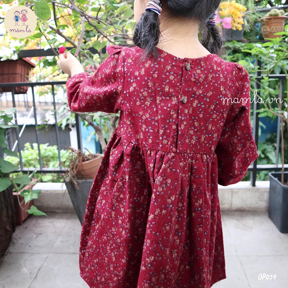 Mua HOT TREND Váy hoa nhí dài tay cổ tròn vintage 2020 hàn Quốc  Hoa nhí  đen tại Hai Fashion