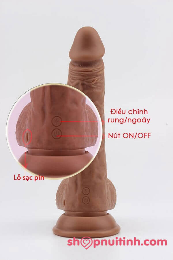 Dương Vật Giả Dán Tường Max Vibro Rung Xoay Ngoáy Rung Thụt