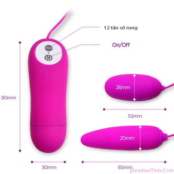 Trứng rung hai đầu Pretty Love Silicon - TR240