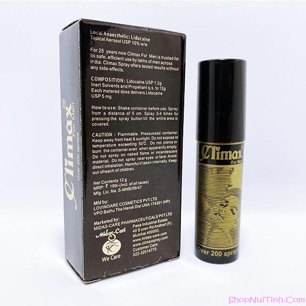 Thuốc Xịt Lâu Ra Climax Kéo Dài Thời Gian Yêu Lâu Hơn