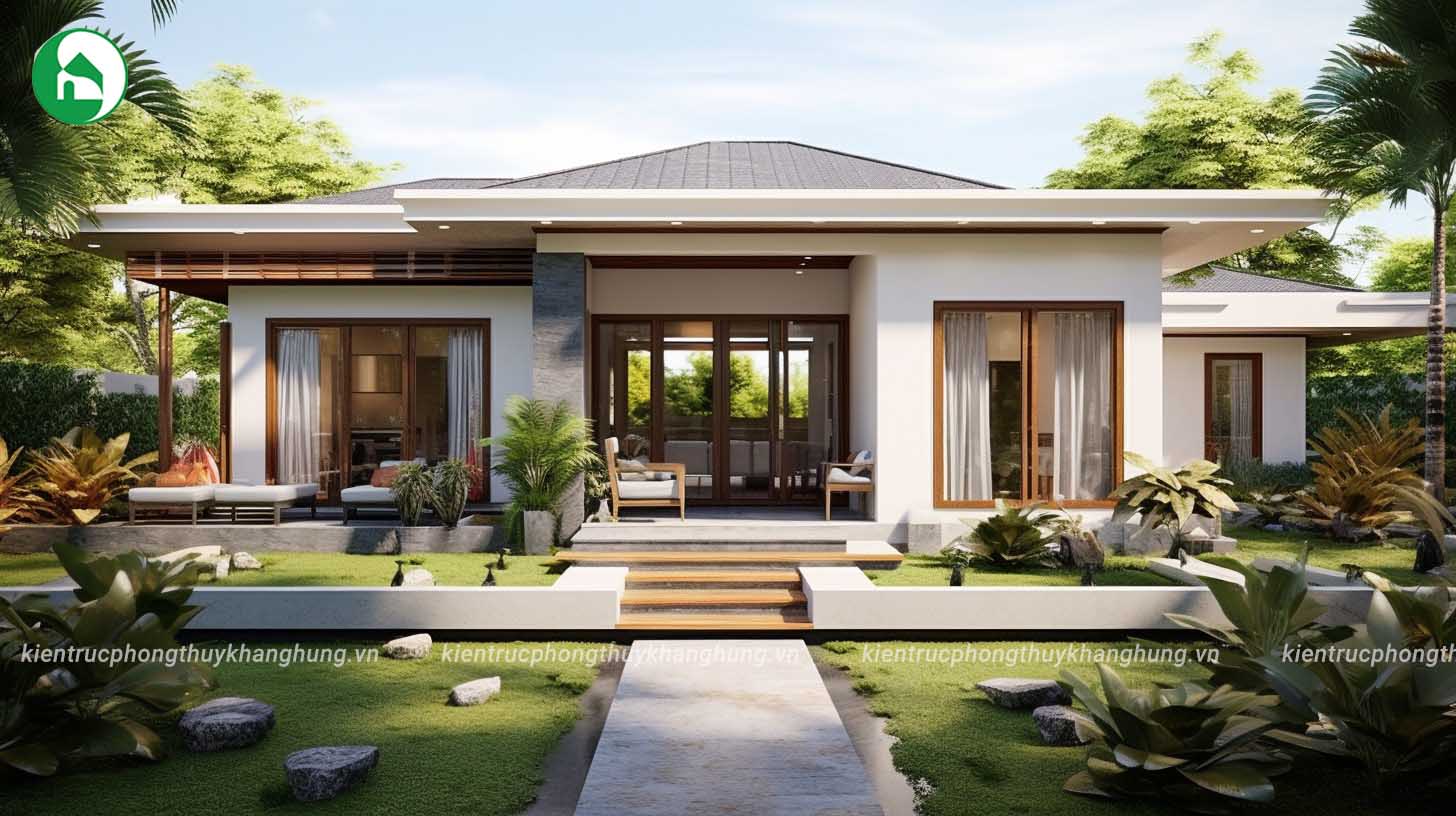 mẫu nhà mái ngói 1 tầng 3 phòng ngủ 