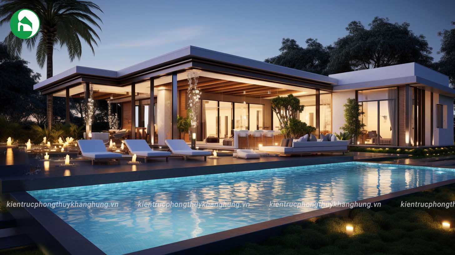 Không gian sống lý tưởng với villa 1 tầng hiện đại.