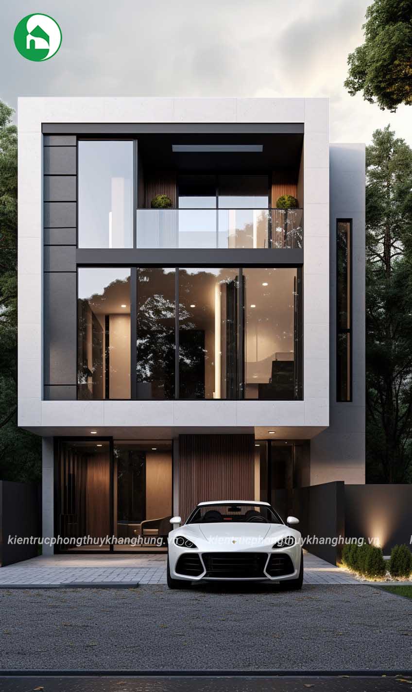 Nhà phố mặt tiền 8m đơn giản sang trọng