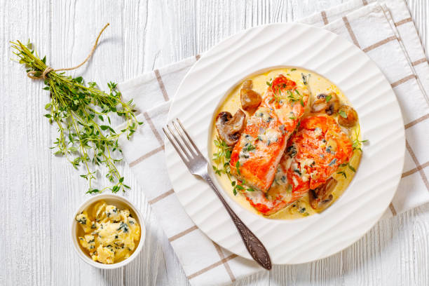 🐟 Công Thức Cá Hồi Na Uy Sốt Kem Tỏi Sữa Kèm Rau Bina & Nấm 🐟 Công Thức Cá Hồi Na Uy Sốt Kem Tỏi Sữa Kèm Rau Bina & Nấm