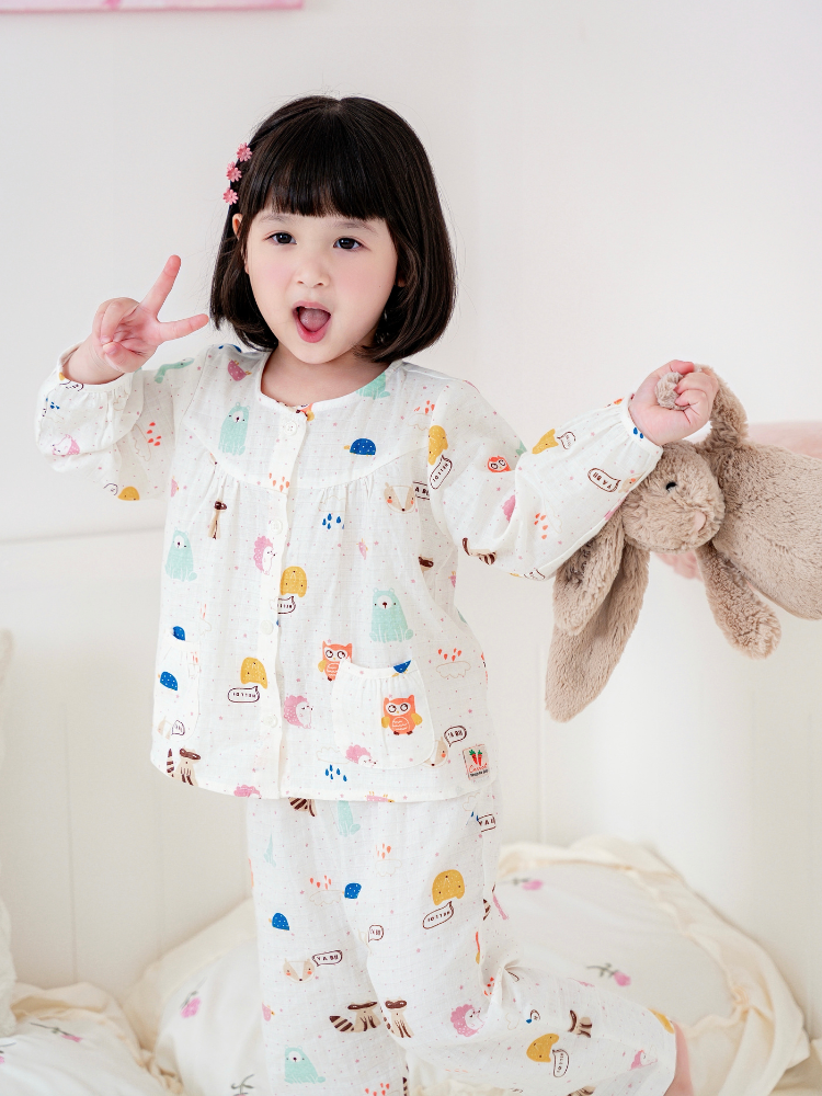 Bộ dài nhím và gấu xanh chấm bi tím