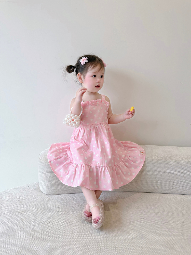 Váy 2D chấm bi bèo ngực xinh xắn