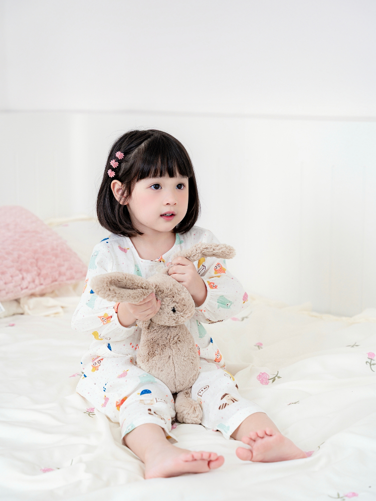 Bộ dài nhím và gấu xanh chấm bi tím