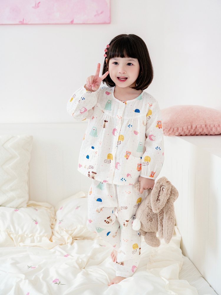 Bộ dài nhím và gấu xanh chấm bi tím