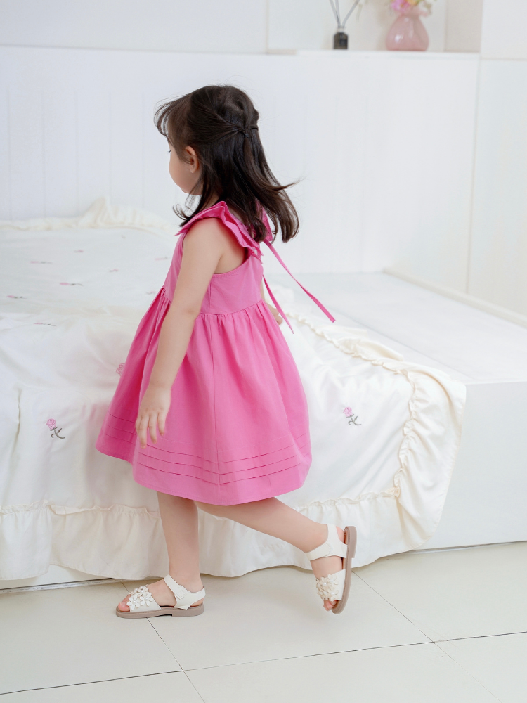 Váy hồng đậm cánh tiên 2T nơ lưng