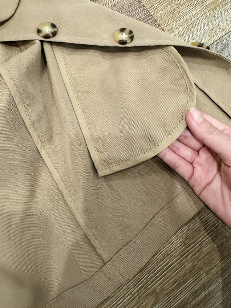Áo khoác kaki nâu cổ sen