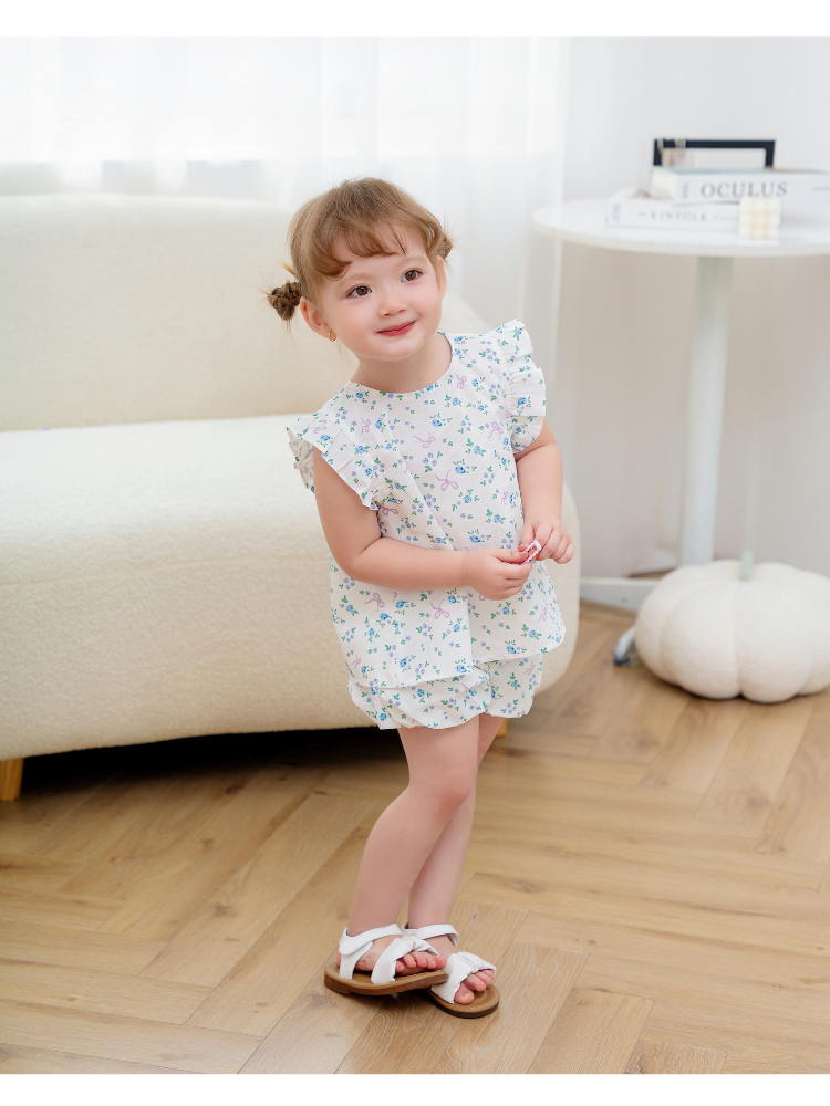 Bộ cộc nơ tím vạt chéo lưng