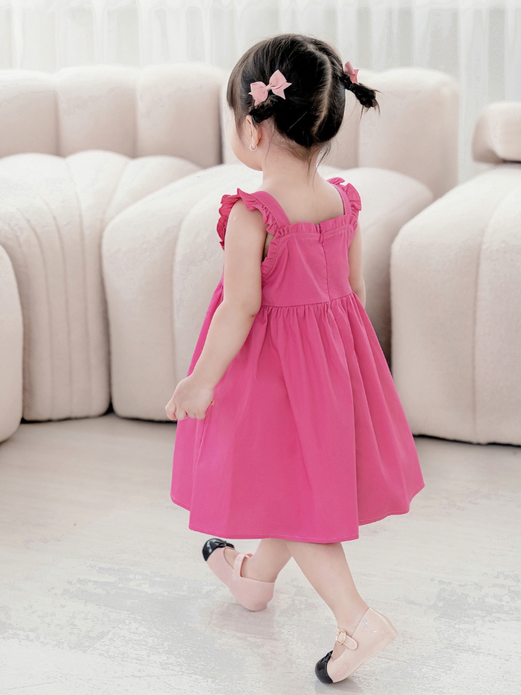 Váy 2d cánh tiên bèo ngực hồng đậm