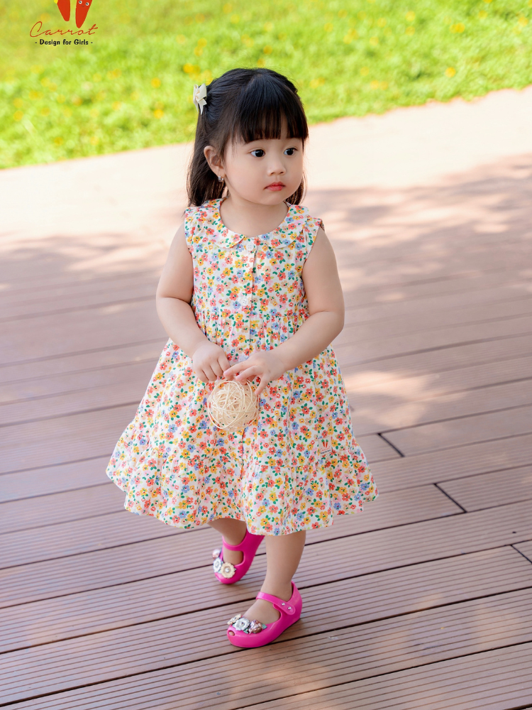 Váy sát nách cánh tiên cổ vuông gấu nơ