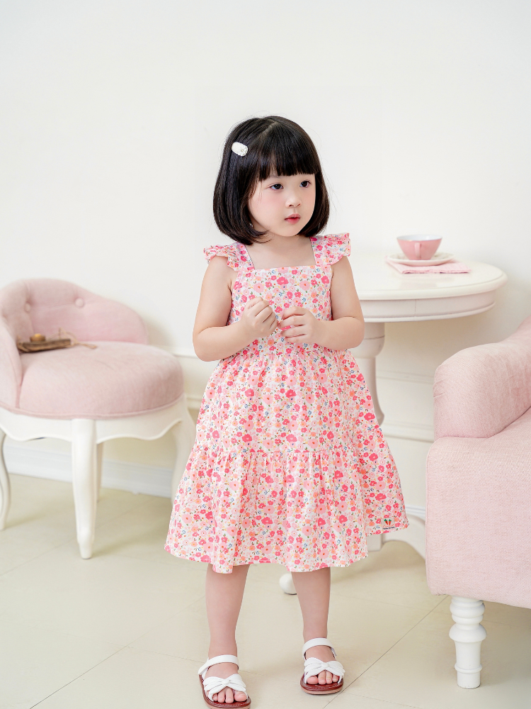 Váy 2d cánh tiên 3T hoa hồng nhí