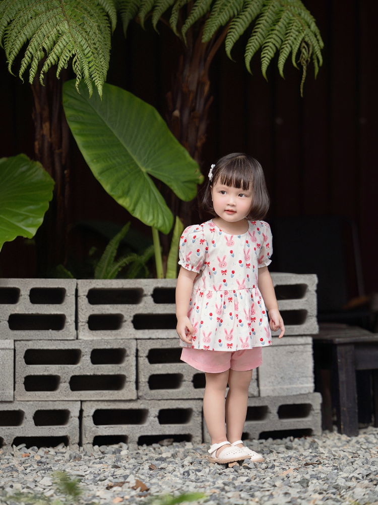 Bộ cộc thỏ quần hồng