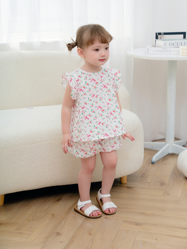 Bộ cộc nơ đỏ vạt chéo lưng