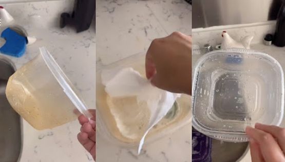 Cách rửa hộp nhựa dính dầu mỡ sạch