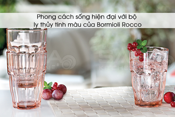 Phong cách sống hiện đại với bộ ly thủy tinh màu của Bormioli Rocco
