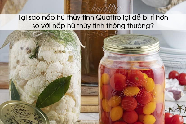 Tại sao nắp hũ thủy tinh Quattro lại dễ bị rỉ hơn so với nắp hũ thủy tinh thông thường?