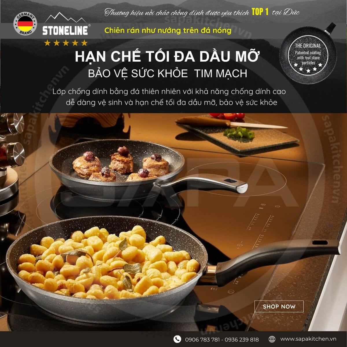 So sánh nồi chảo Stoneline với nồi chống dính thường - 3