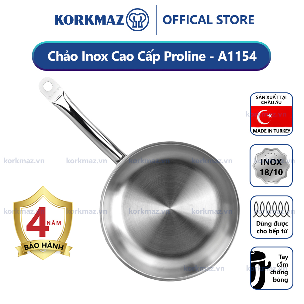 Chảo inox 18/10 Korkmaz Proline 28cm - 2.7 lít - A1154